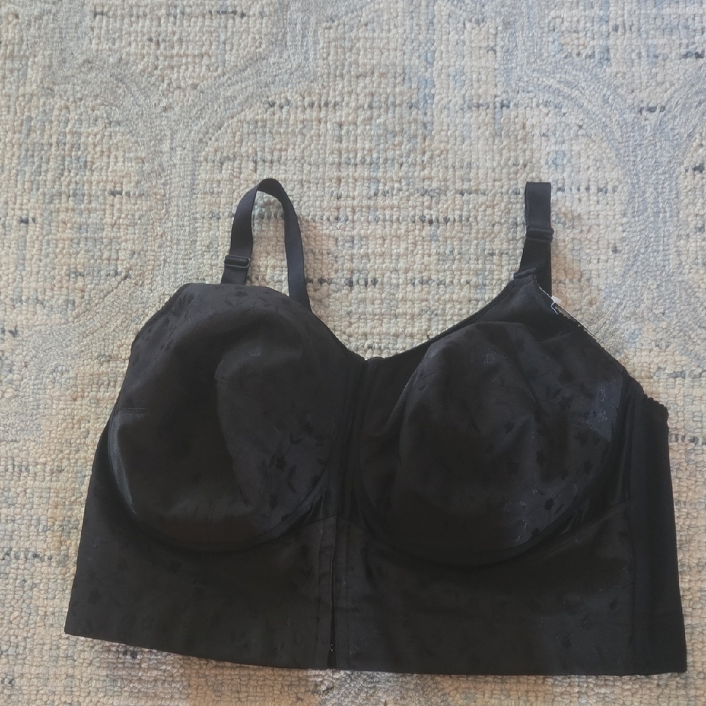 Elila Black Full-Coverage Support Bra